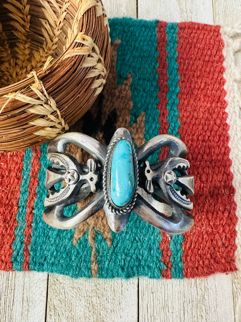 Handcrafted Turquoise & Sterling Silver Cuff Bracelet by Chimney Butte