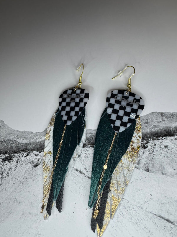 Checked Out Fringe Earrings