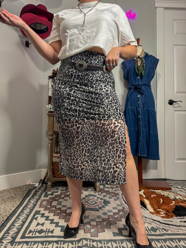 Mikayla Leopard Skirt