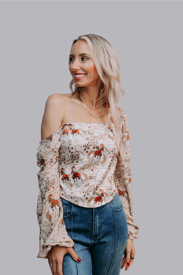 Rodeo Long Sleeve Corset Top