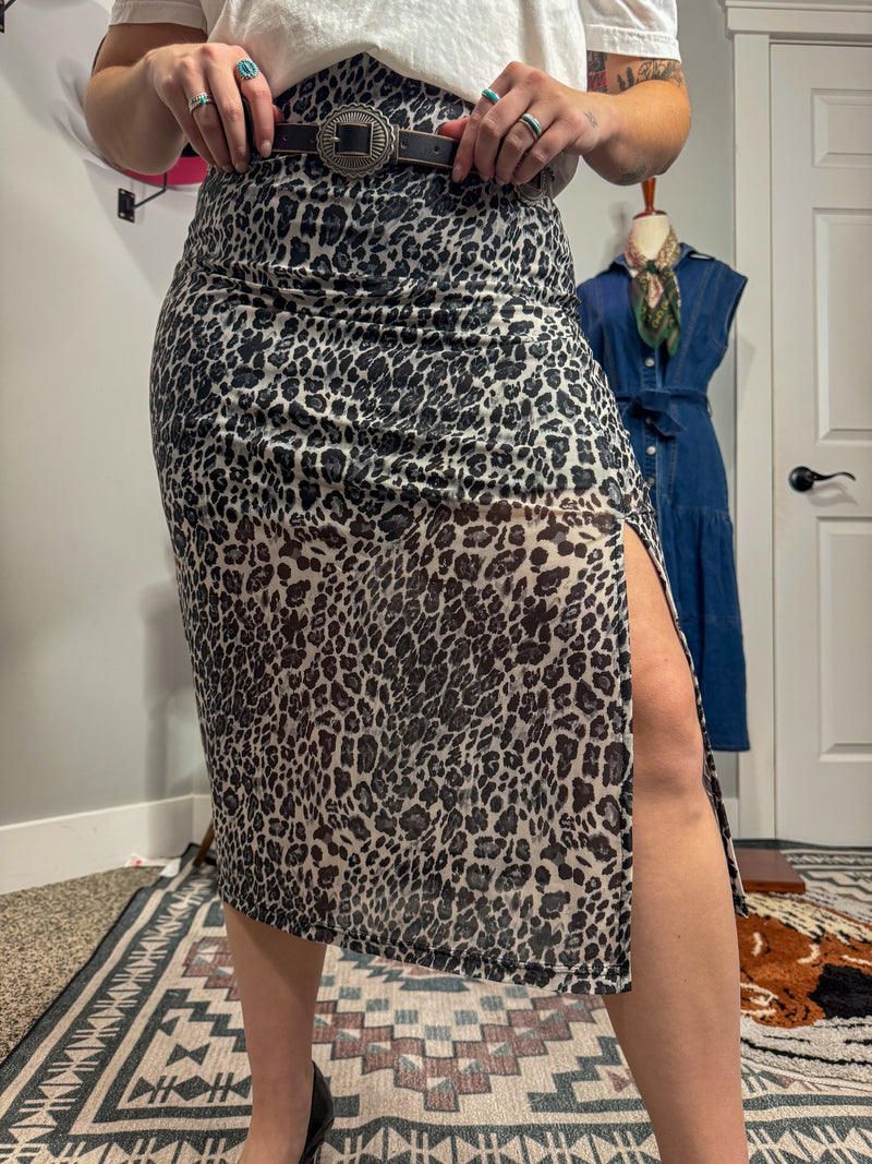 Mikayla Leopard Skirt