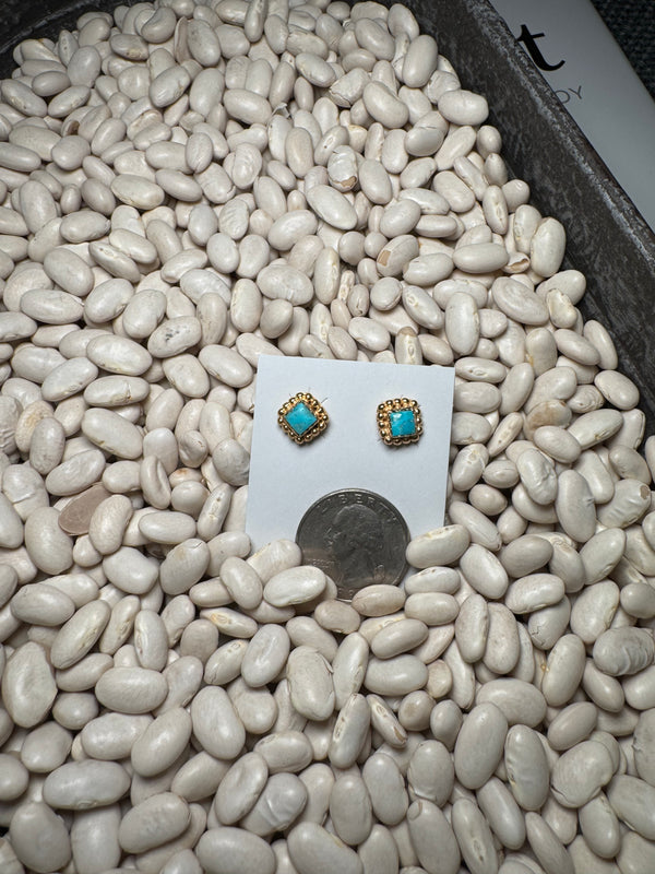 Gold and Turquoise Studs