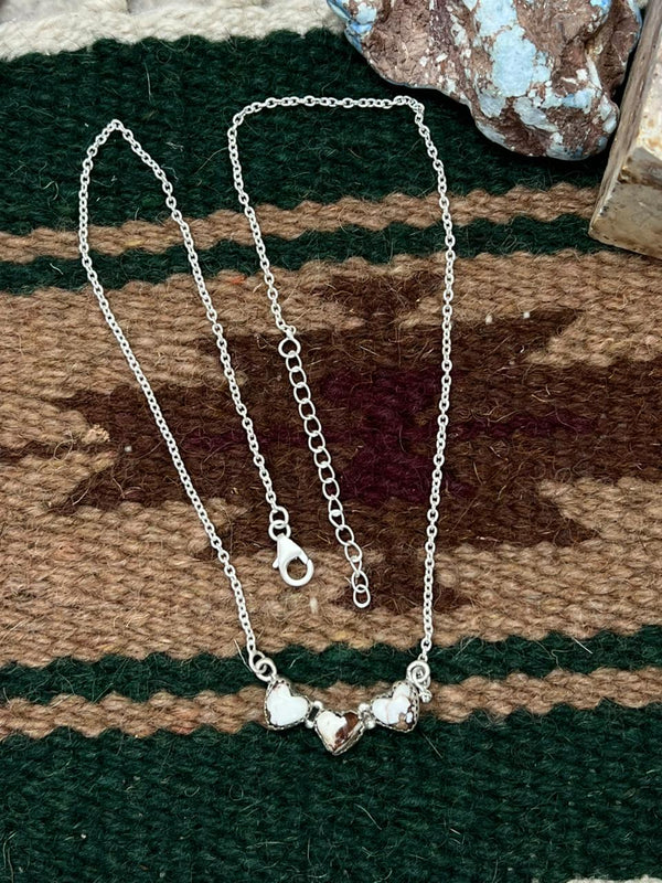 Handmade Sterling Silver Wild Horse Magnesite Necklace "Signed Nizhoni"