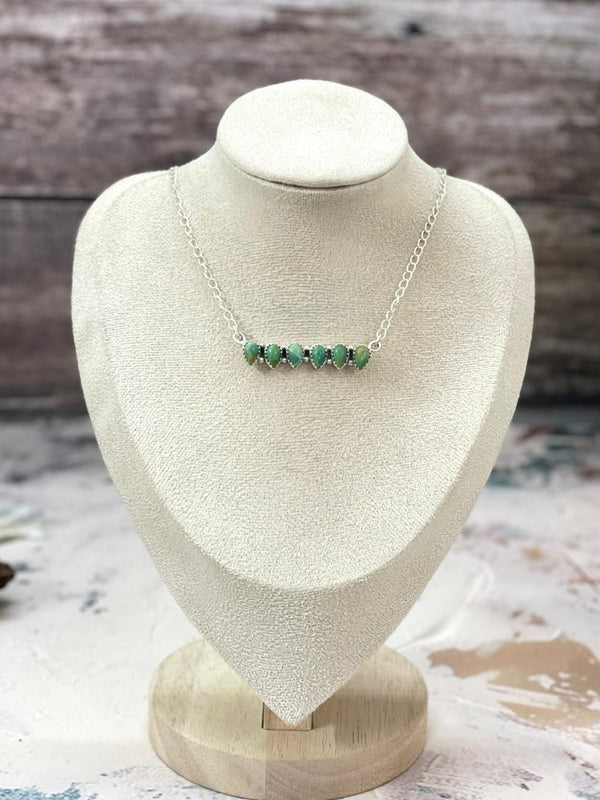 Handmade Sterling Silver Kingman Turquoise Necklace "Signed Nizhoni"