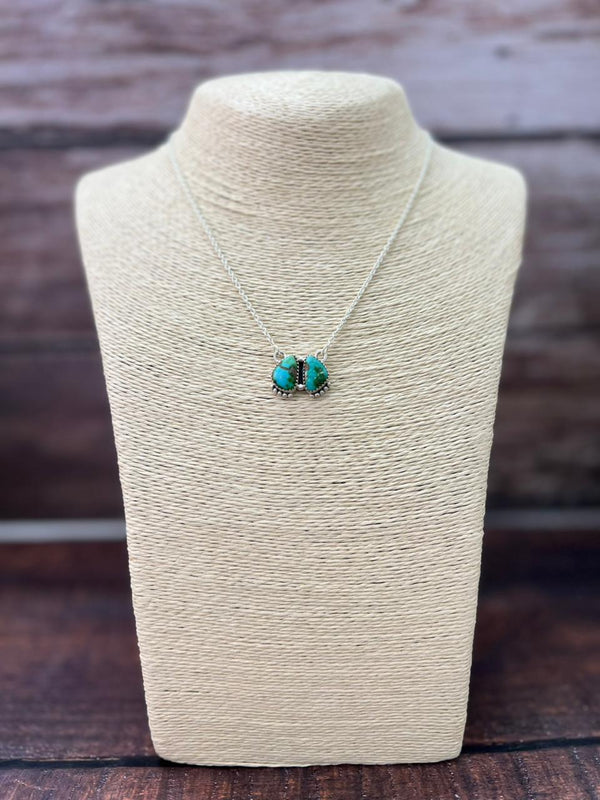 Handmade Sterling Silver Sonoran Mountain Turquoise Necklace "Signed Nizhoni"