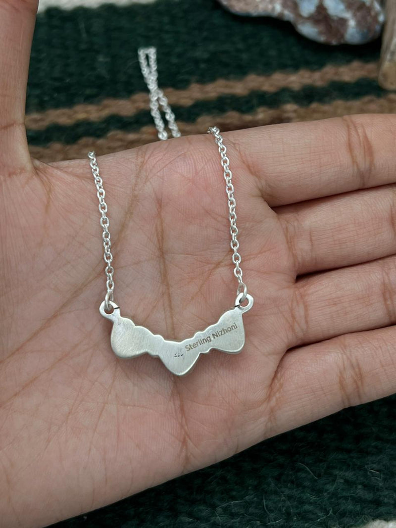 Handmade Sterling Silver Wild Horse Magnesite Necklace "Signed Nizhoni"