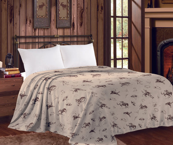Beige Rodeo Queen Mia - Heavy Throw Blanket