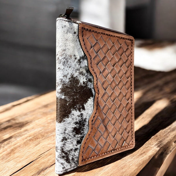 Cowhide & tooled leather planner