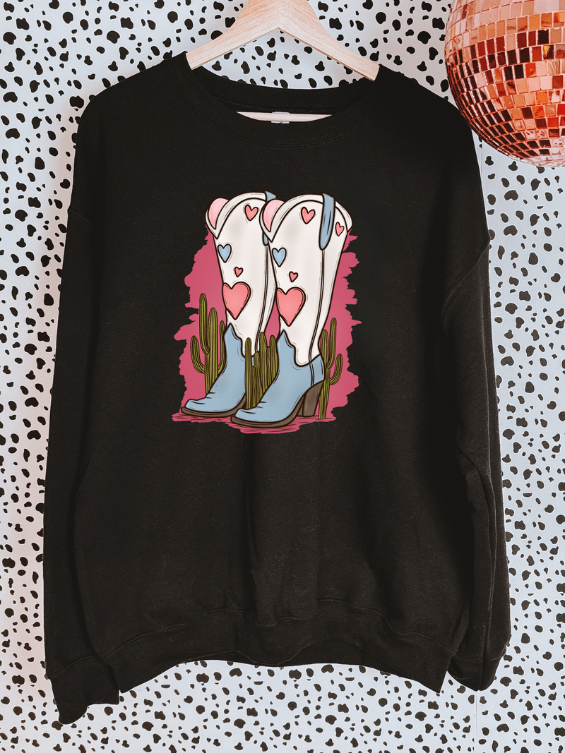 Valentine Boot Crewneck *Black*