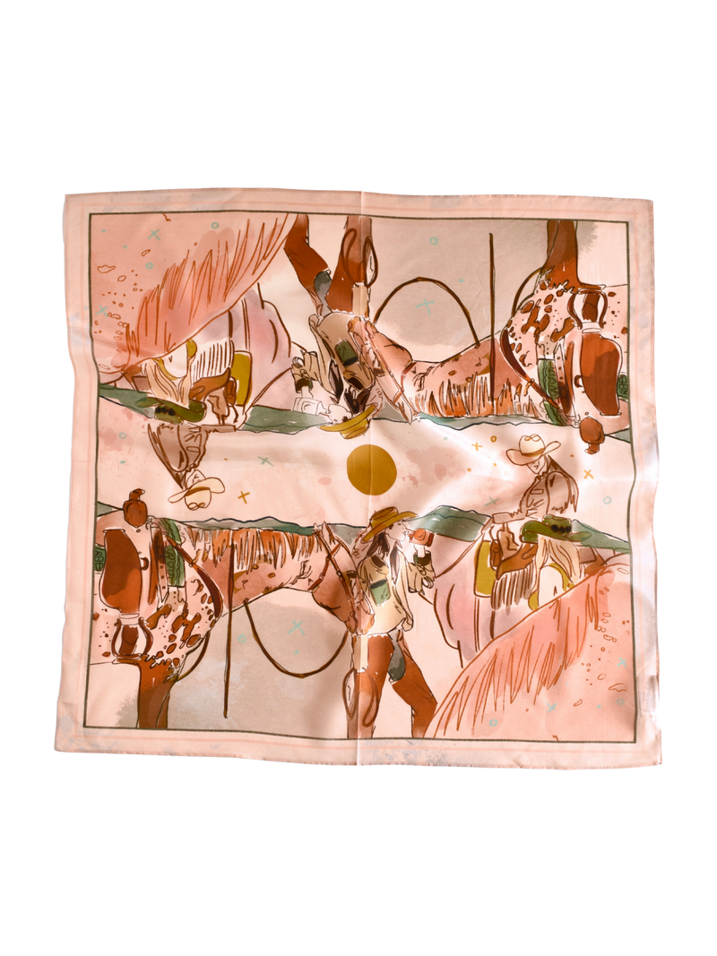 September Ride Cowgirl Silk Scarf Wild Rag