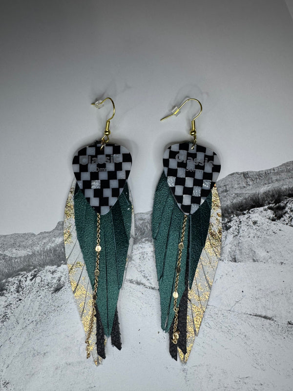 Checked Out Fringe Earrings