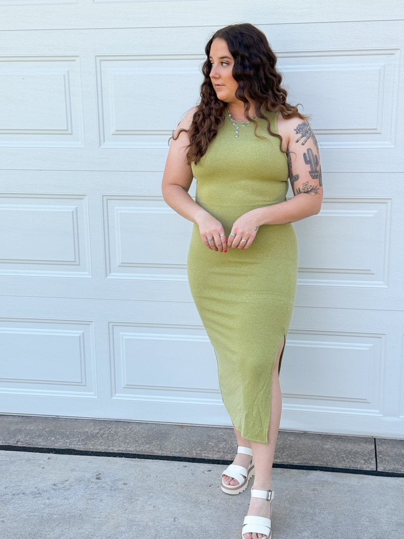 Madalyn Midi Dress- Olive