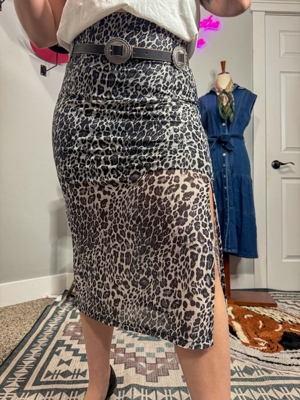 Mikayla Leopard Skirt