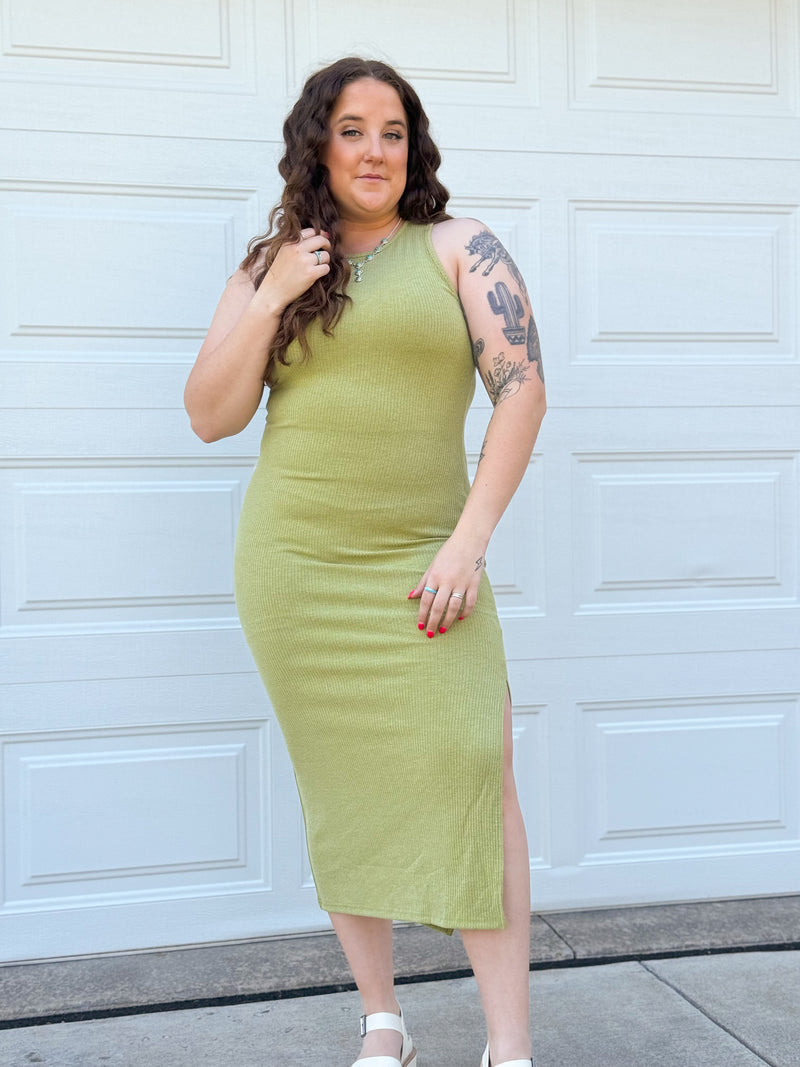 Madalyn Midi Dress- Olive