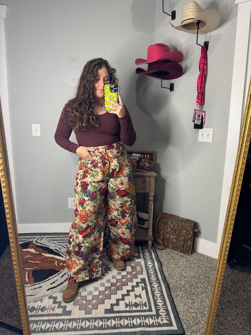 Flower Power Barrel Pants