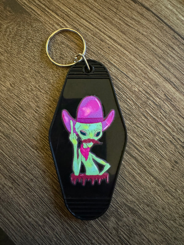Alien Cowboy Keychain