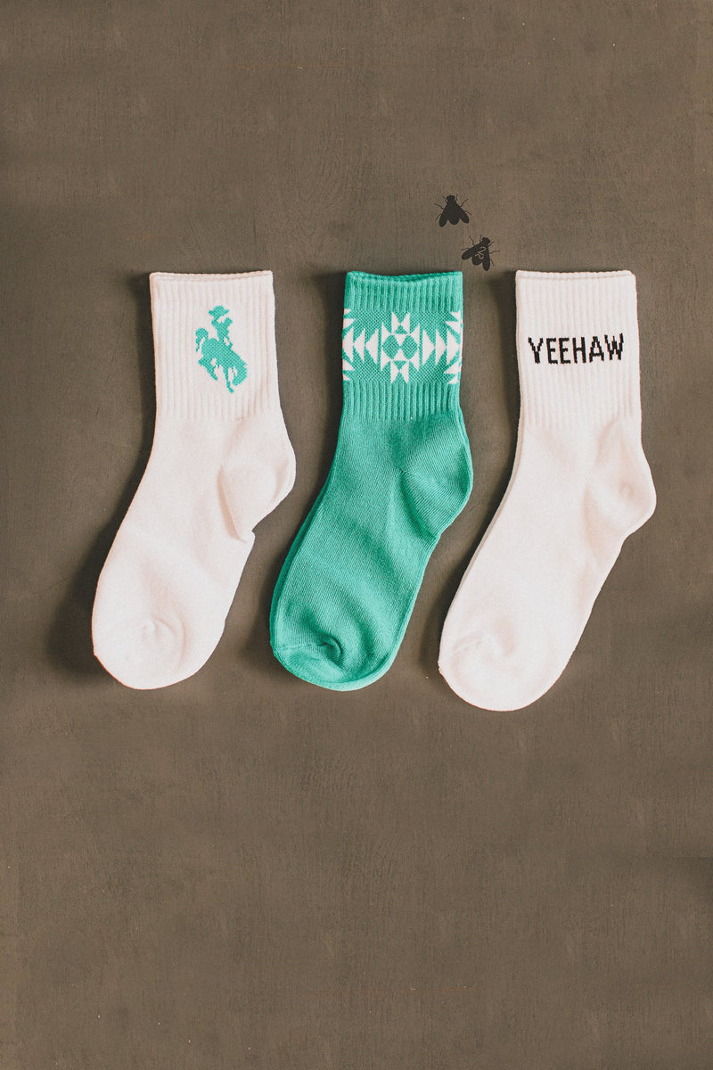 Sock em Silly Sock Set-Turquoise