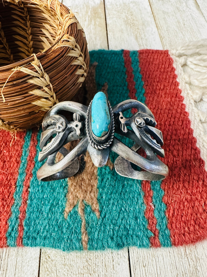 Handcrafted Turquoise & Sterling Silver Cuff Bracelet by Chimney Butte