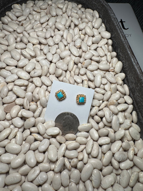 Gold and Turquoise Studs