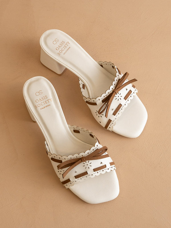 The Breda | White Sweet Low Block Heel Sandal