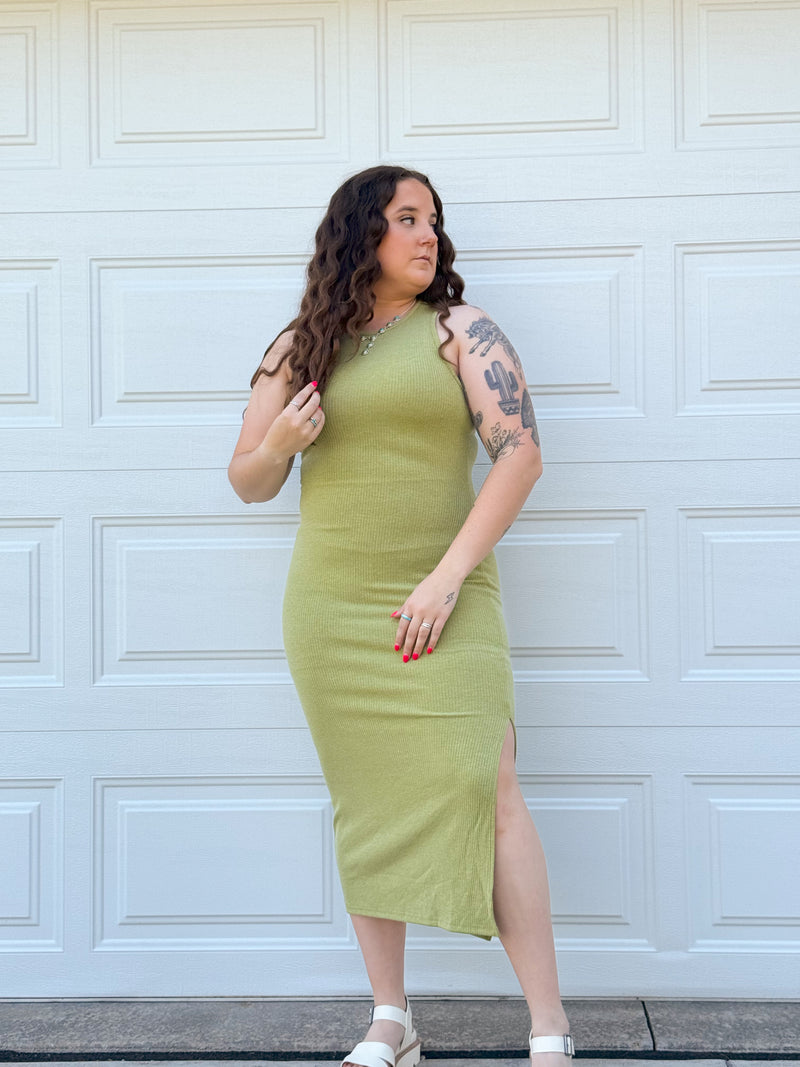 Madalyn Midi Dress- Olive