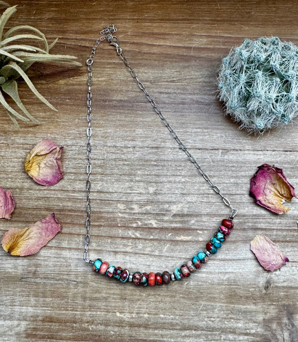 16.5 inch chain choker and Verascite sea sediment and sterling silver