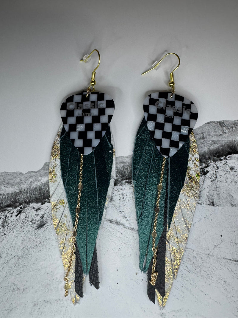 Checked Out Fringe Earrings