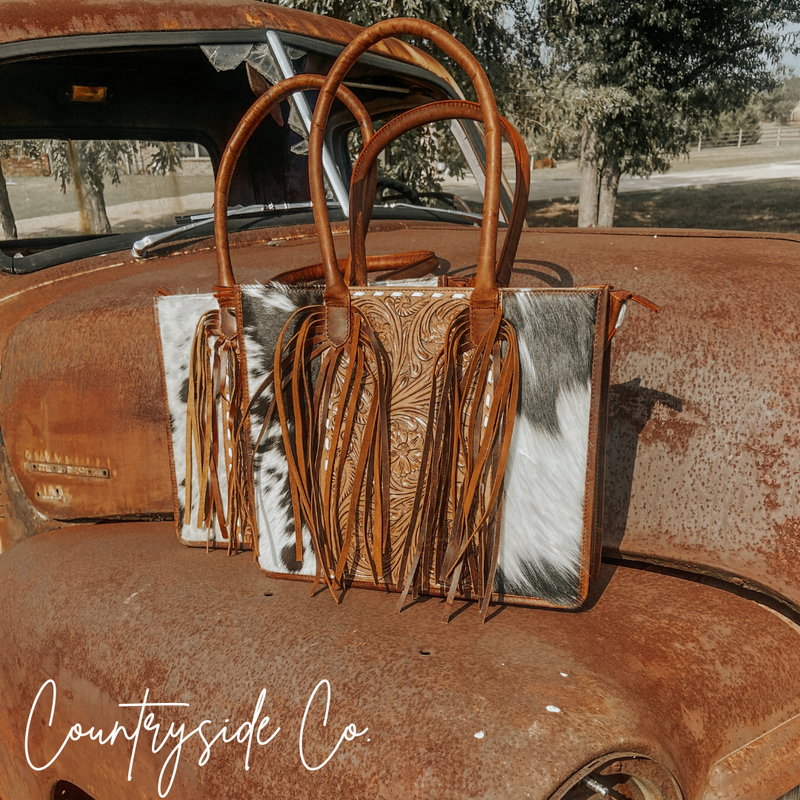 Jesse Conceal Carry Cowhide and Tooled Leather Tote Purse