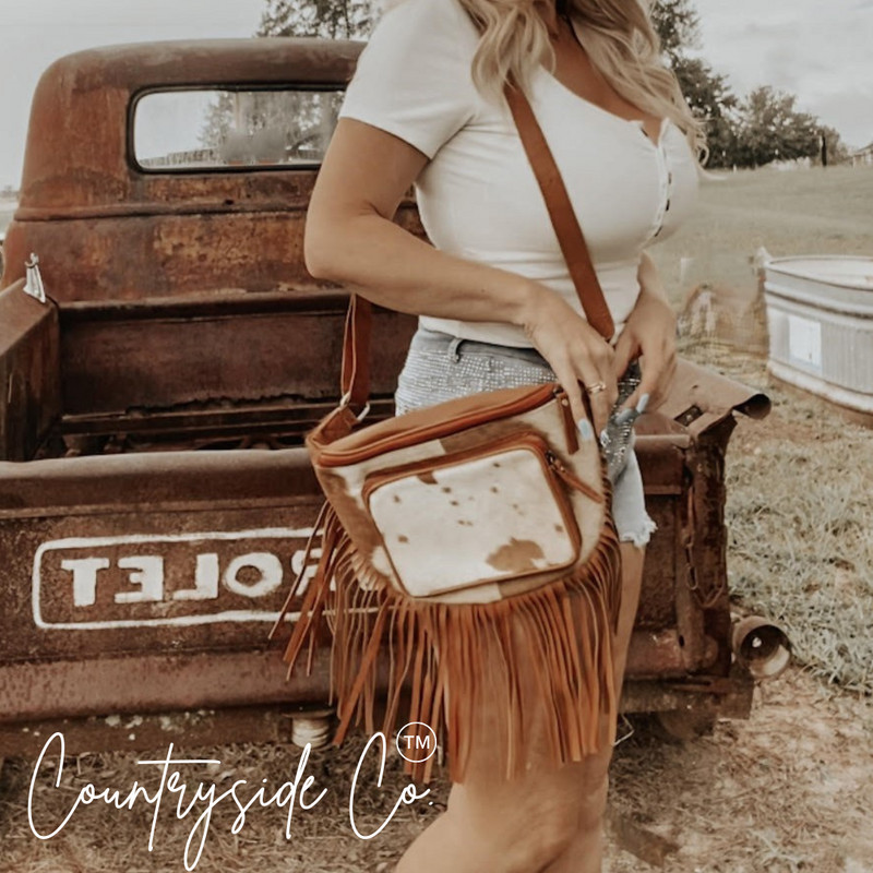 Addy Cowhide Sling Festival Bag by Countryside Co.