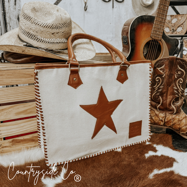 Vintage Patchwork Star Tote Purse