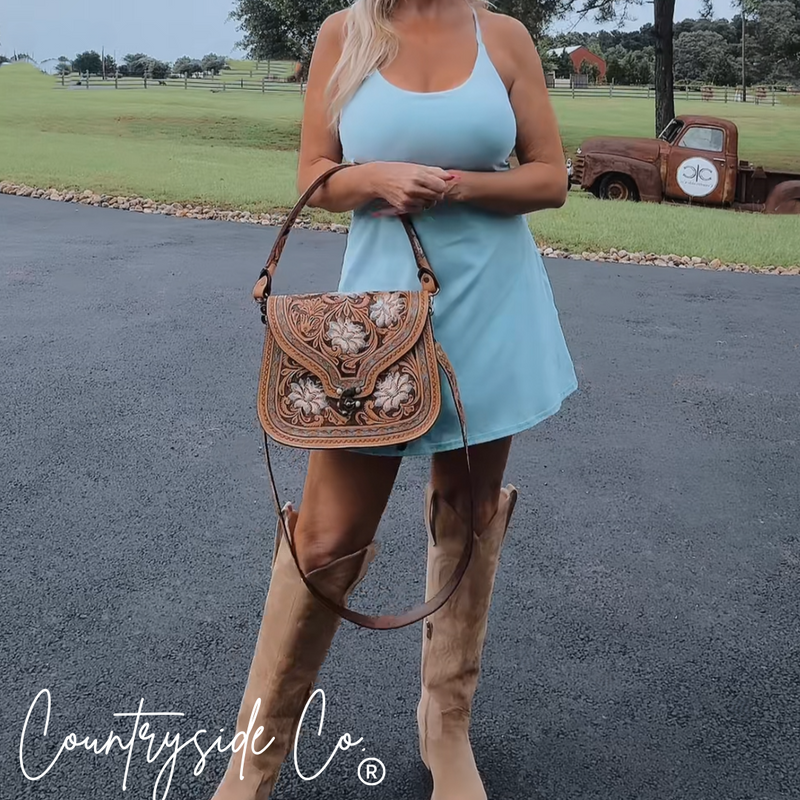 Stella Tooled Leather Concealed Carry Handbag by Countryside Co.