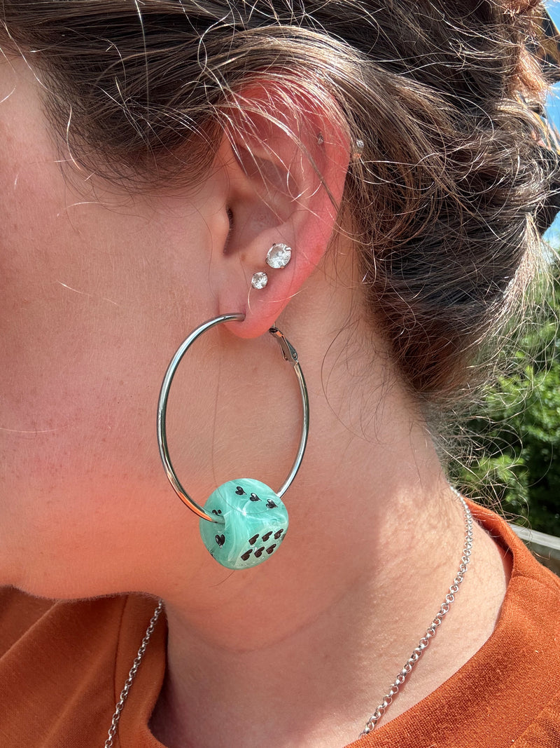 Dice Earrings - Green