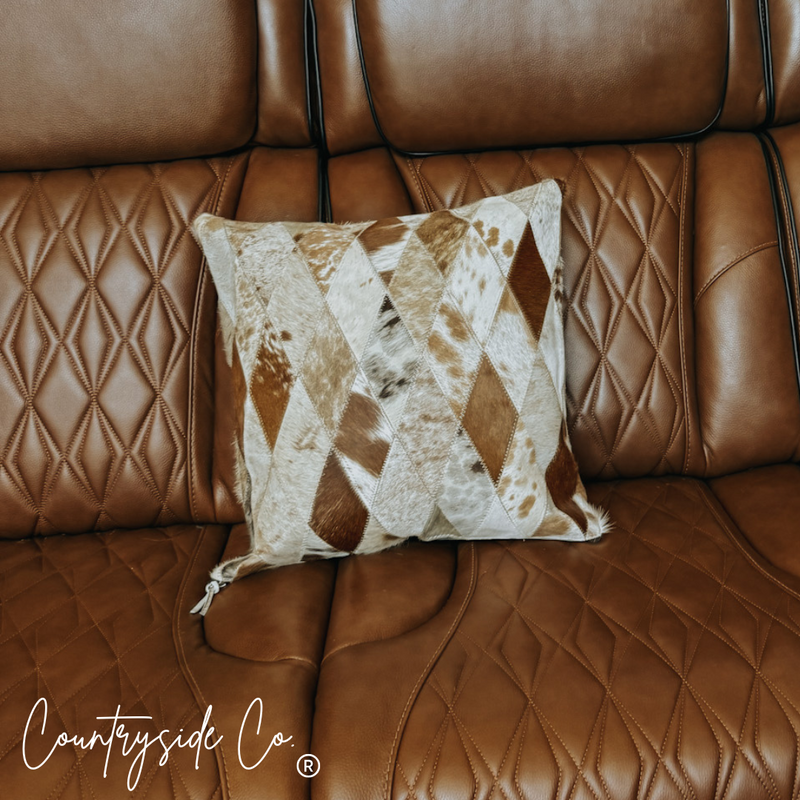 Diamond Cowhide Throw Pillow Cover