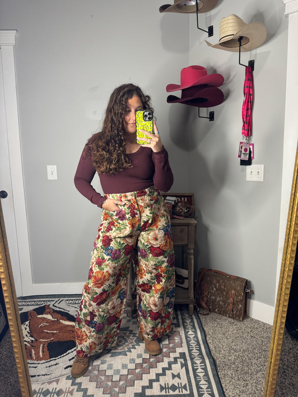 Flower Power Barrel Pants