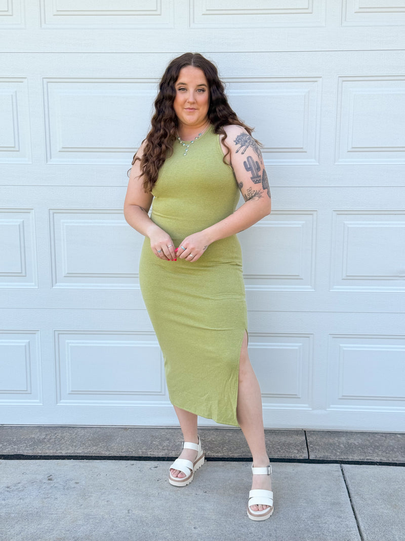 Madalyn Midi Dress- Olive