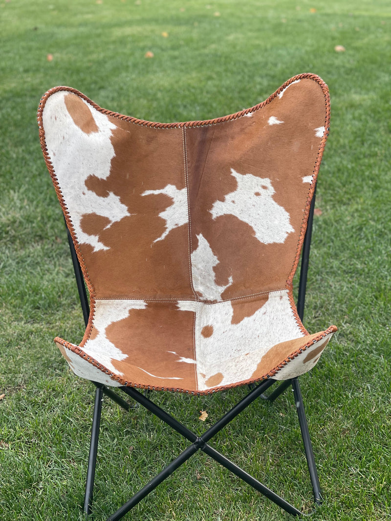 Tan Cowhide Butterfly Chair #1