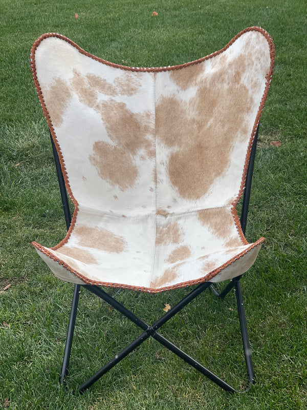 Tan Cowhide Butterfly Chair #2