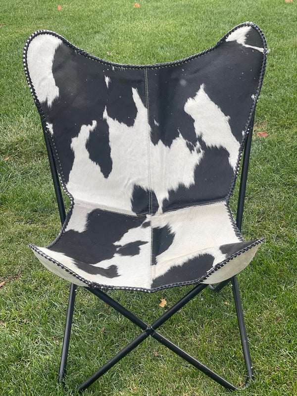 Black Cowhide Butterfly Chair #1