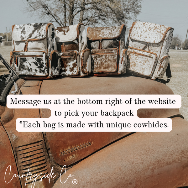 Boulder Cowhide Conceal Carry Backpack Bag by Countryside Co.