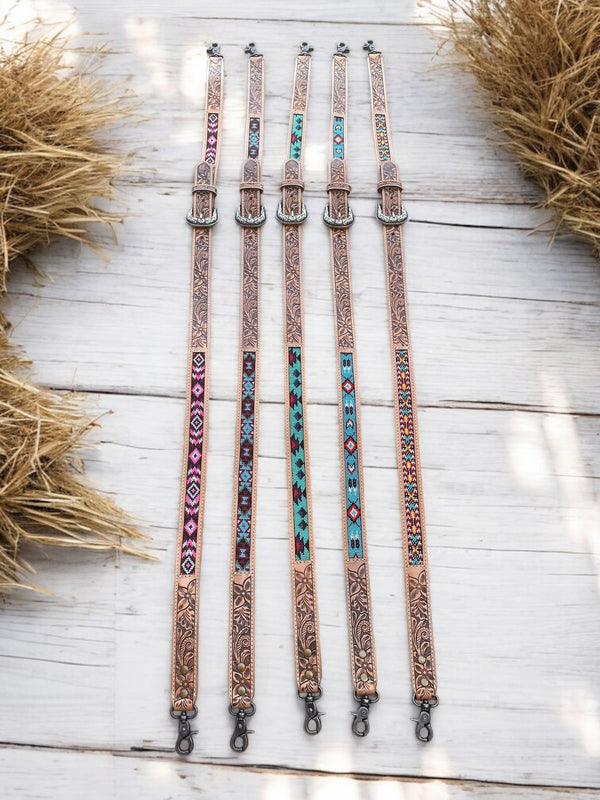 Beaded Western Strap - Turquoise Aztec 2