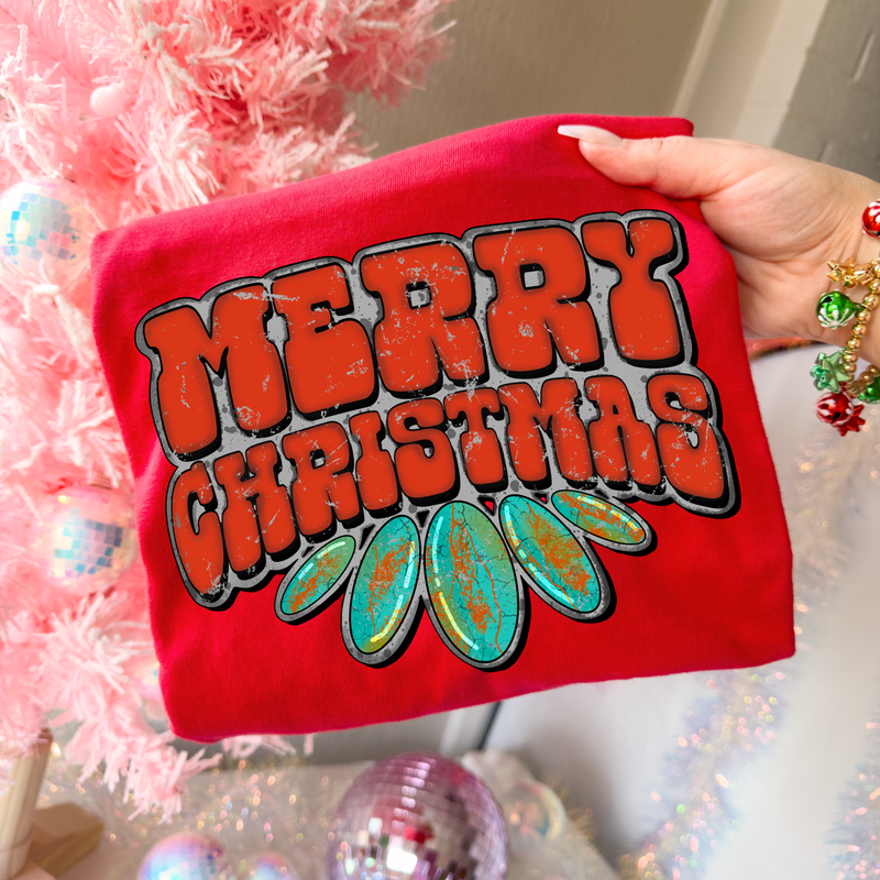 Turquoise Christmas tee