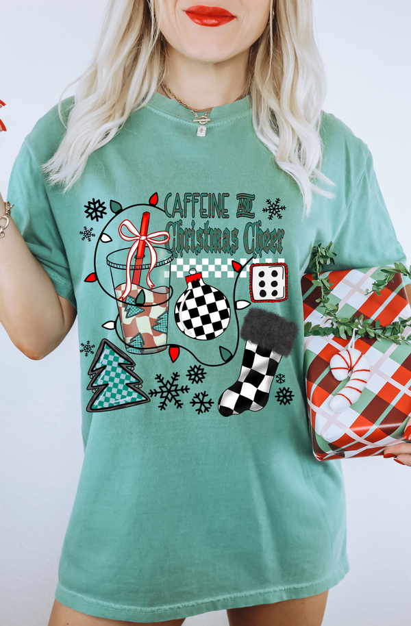 Caffeine ad Christmas Cheer tee