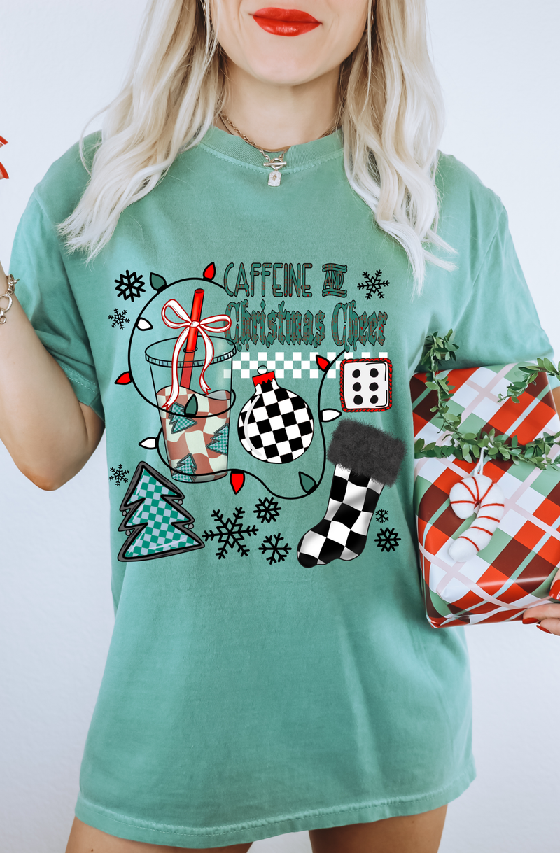 Caffeine ad Christmas Cheer tee
