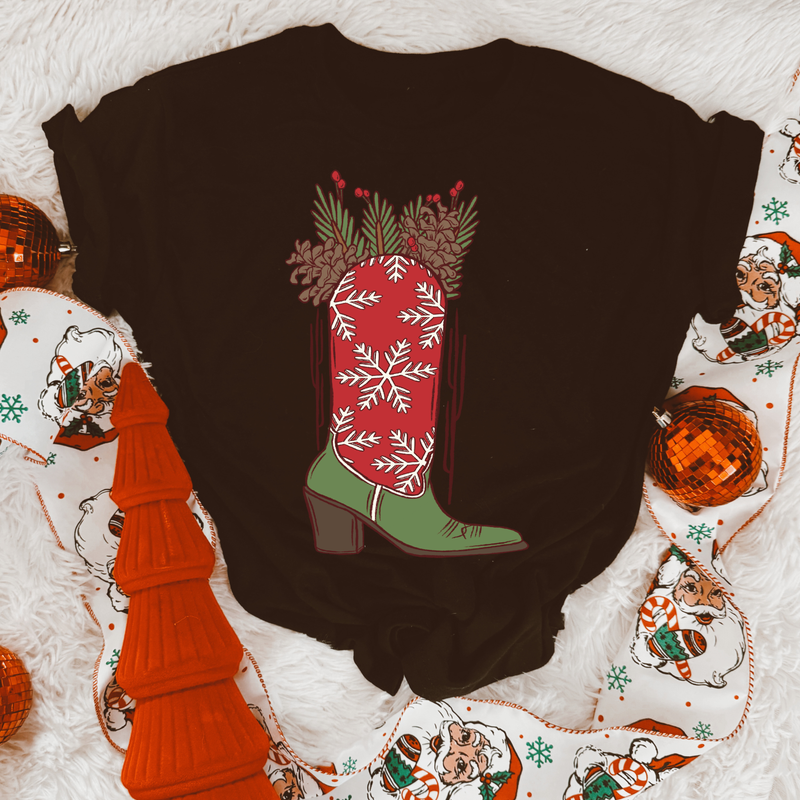 Christmas Boots tee