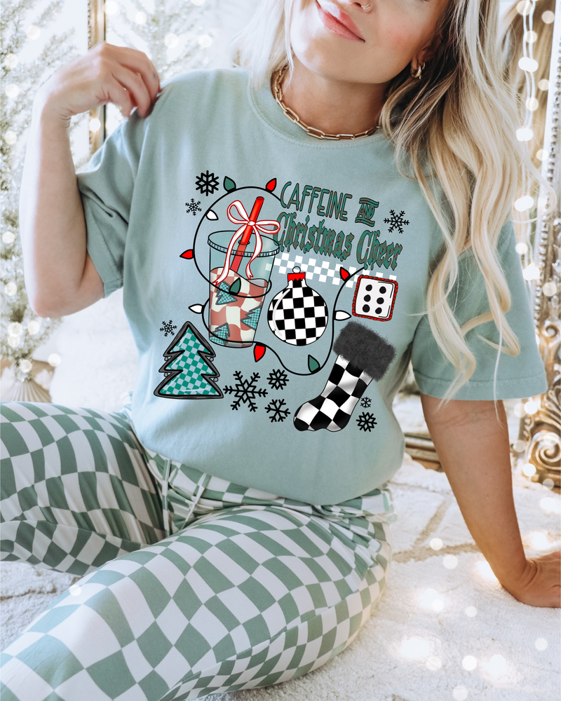 Caffeine ad Christmas Cheer tee