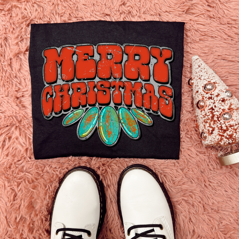 Turquoise Christmas tee