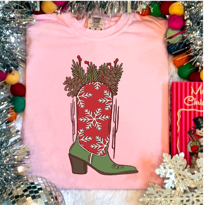 Christmas Boots tee