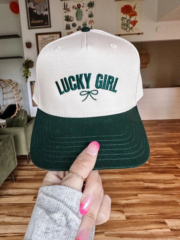Lucky Girl Bow Embroidered Hat