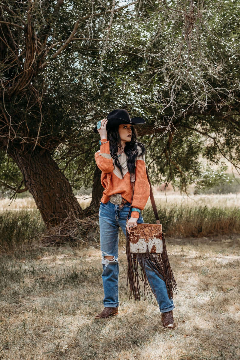 The Lancaster Purse (Gold Splattered Cowhide) a Haute Southern Hyde by Beth Marie Exclusive