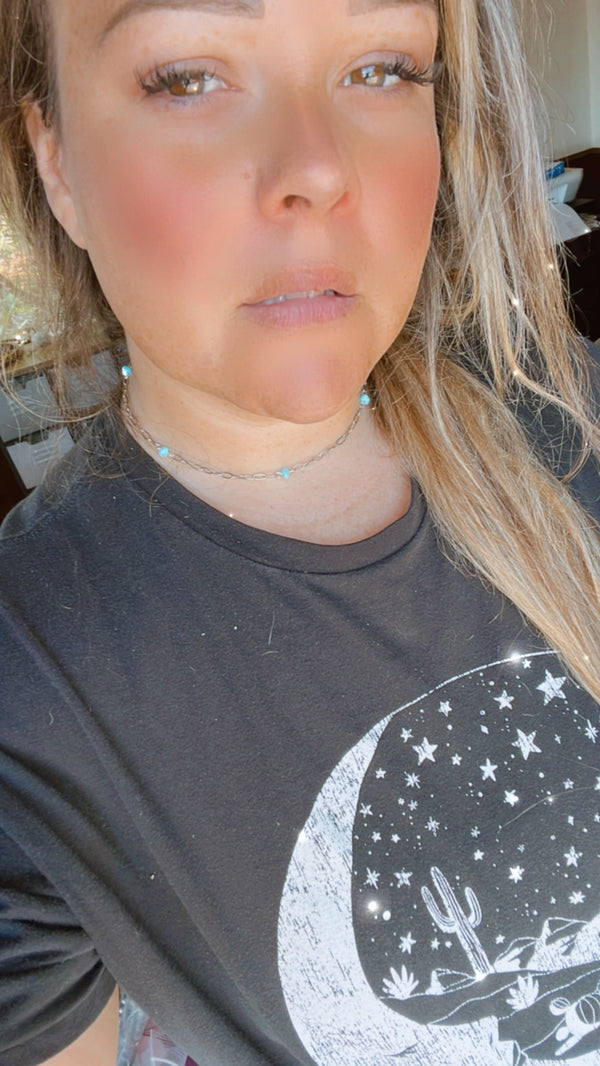 14 inch chain choker and Kingman turquoise